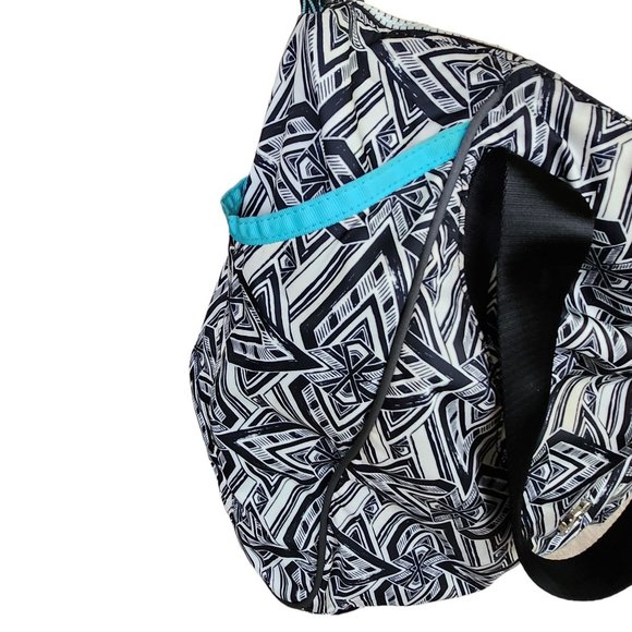 Ivivva Lululemon Black White Turquoise Geometric Design Tote Bag Weekender - Picture 7 of 12